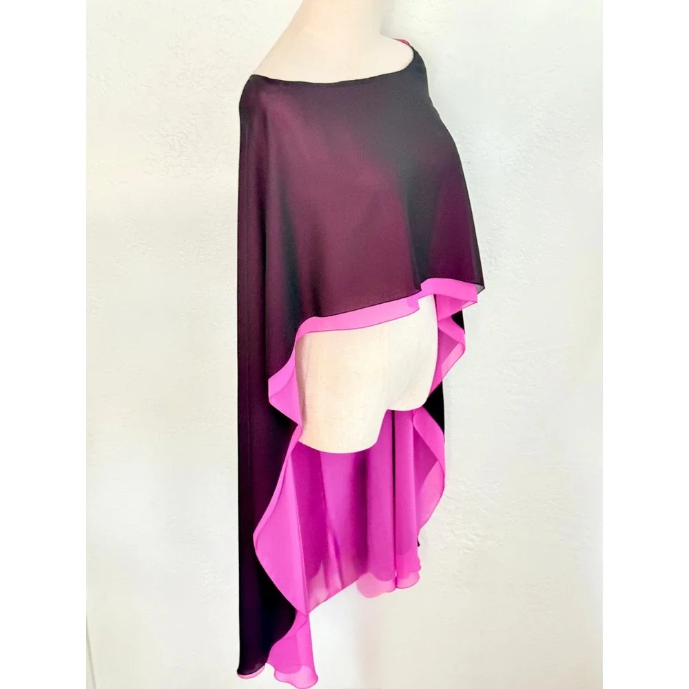 Antonio D'Errico Vintage Silk Convertible Wrap Top OS Pink Purple Avant Garde